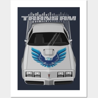 Firebird Trans Am 79-81 - silver and blue Posters and Art